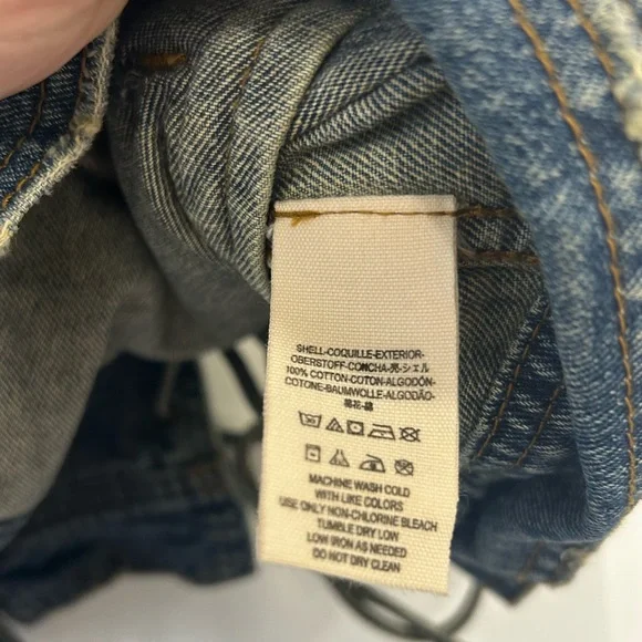 Free People Laceup Button Down Blue Jean Denim Vest, Women’s Large - Picture 8 of 11